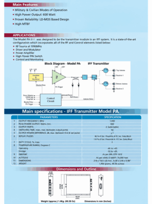 IFF TRANSMITTER MODEL PA4095